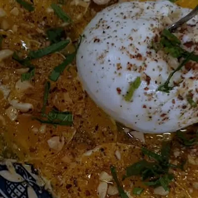Carpaccio d'orange et burrata, photographié par la maison
